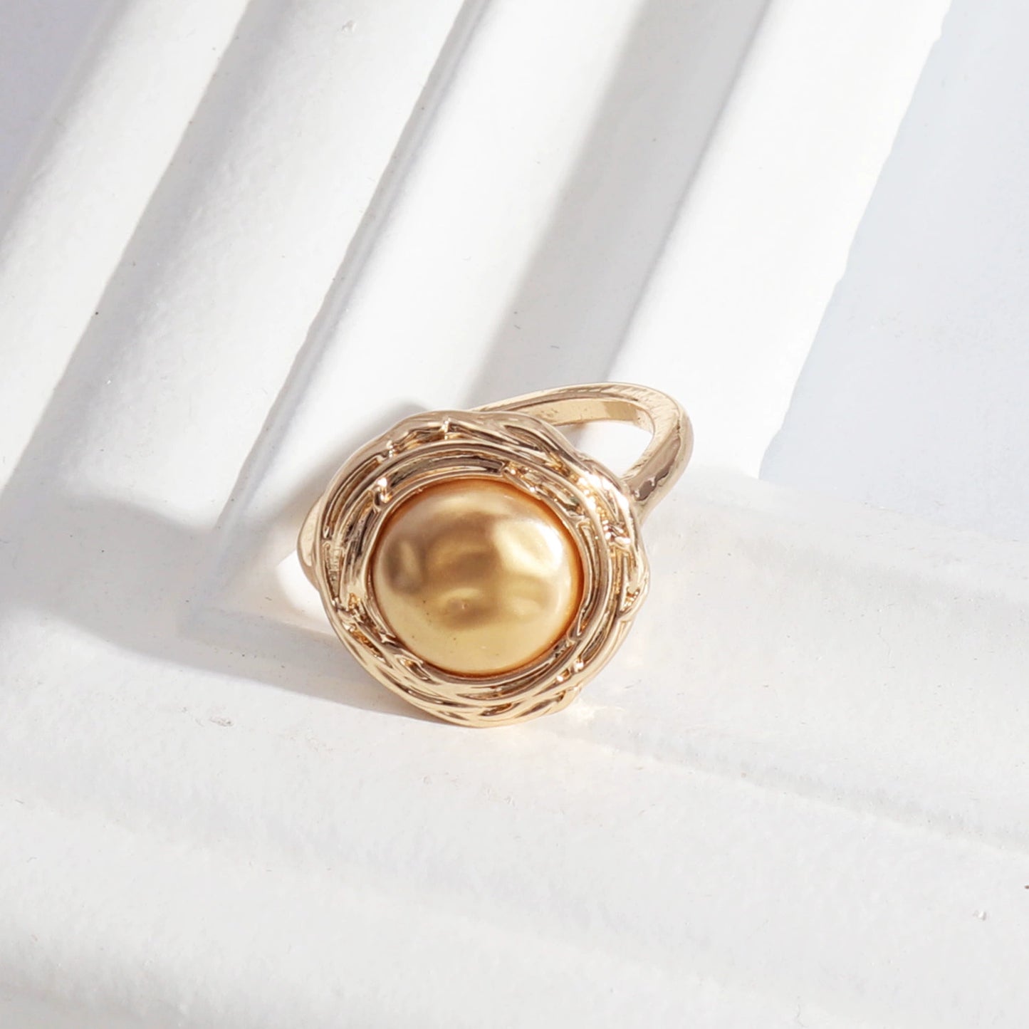 アメリカ風ラウンドストーンリング