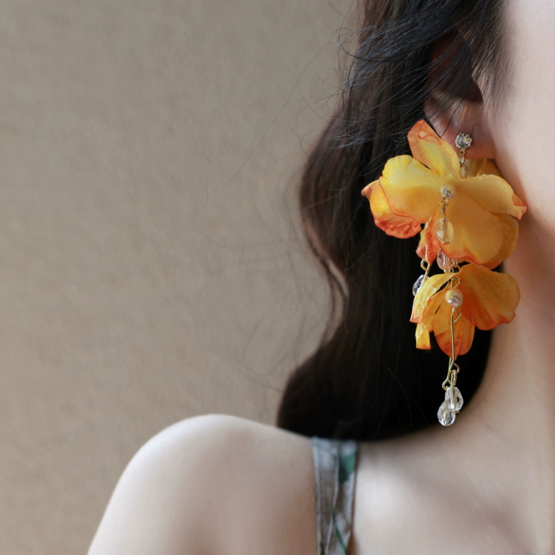 ビッグサイズフラワーピアス