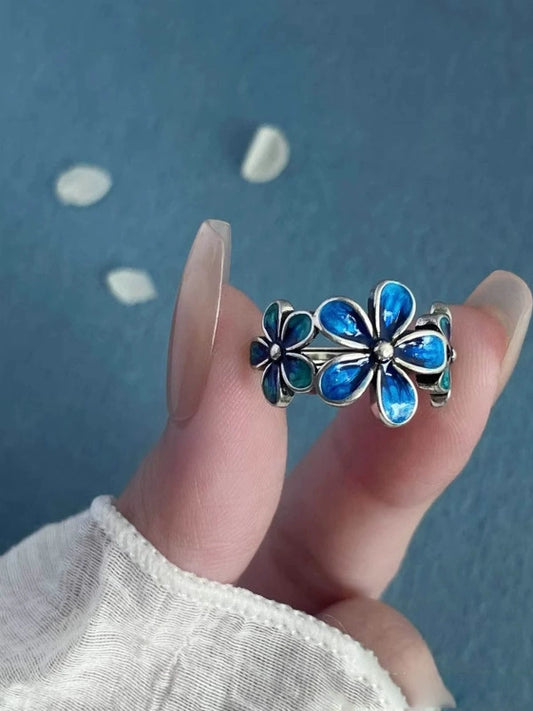 銀メッキフラワーリング