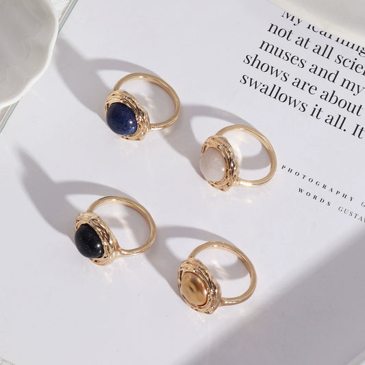 アメリカ風ラウンドストーンリング