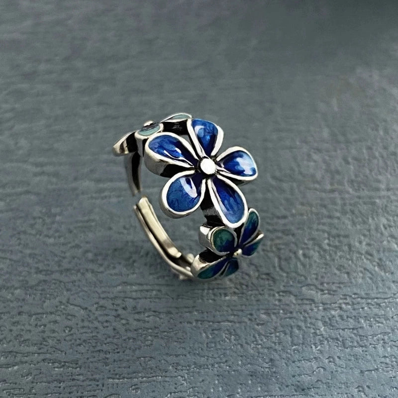 銀メッキフラワーリング