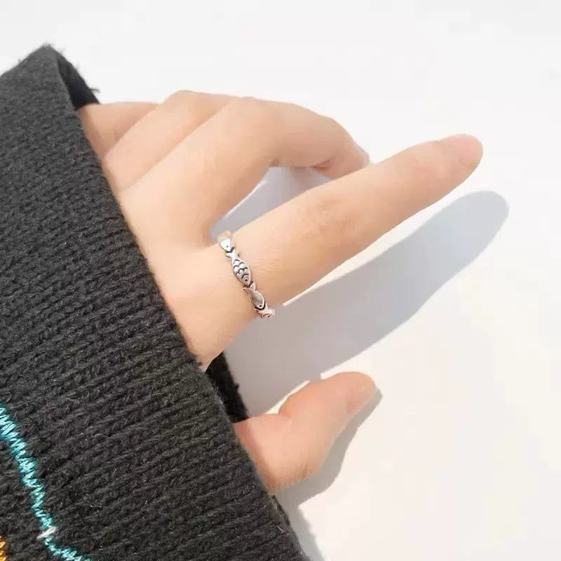 シルバーレトロフィッシュリング