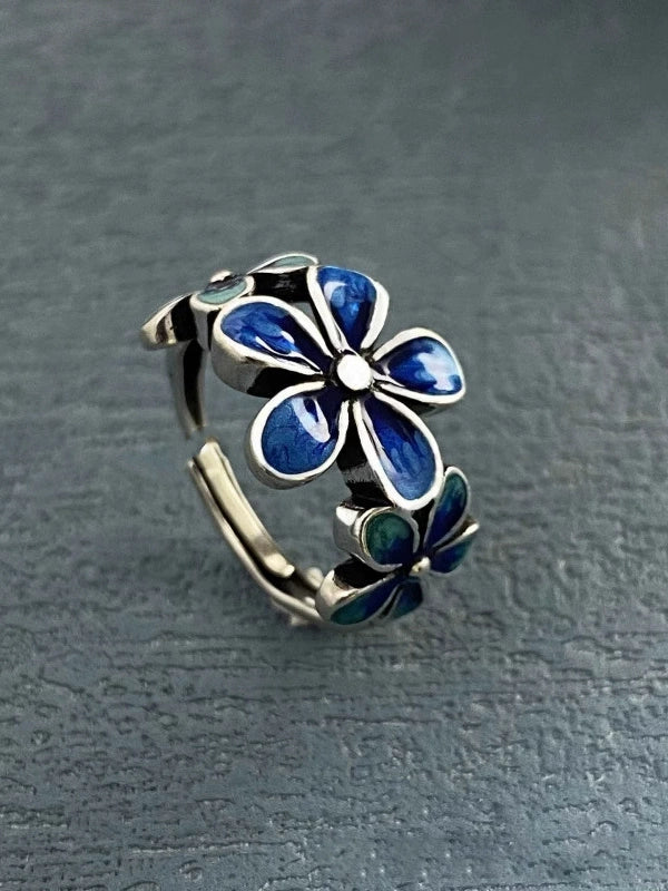 銀メッキフラワーリング