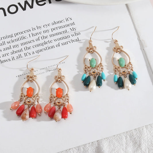 中世風ドロップタッセルピアス