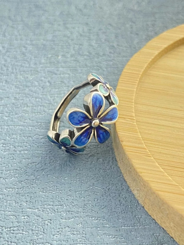 銀メッキフラワーリング