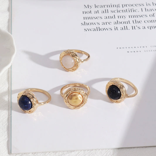 アメリカ風ラウンドストーンリング