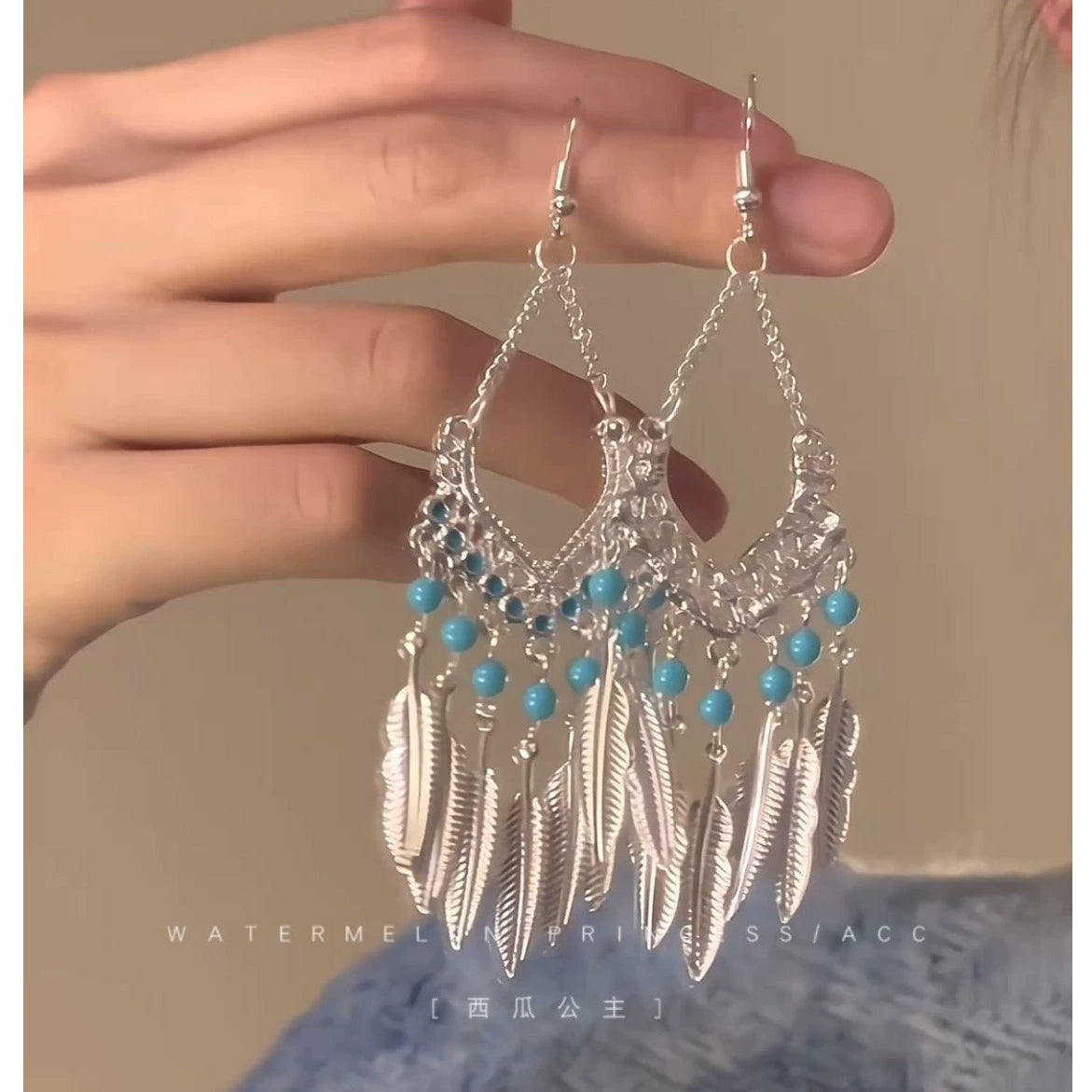 ボヘミアンターコイズピアス