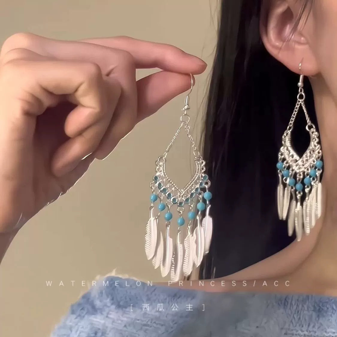 ボヘミアンターコイズピアス