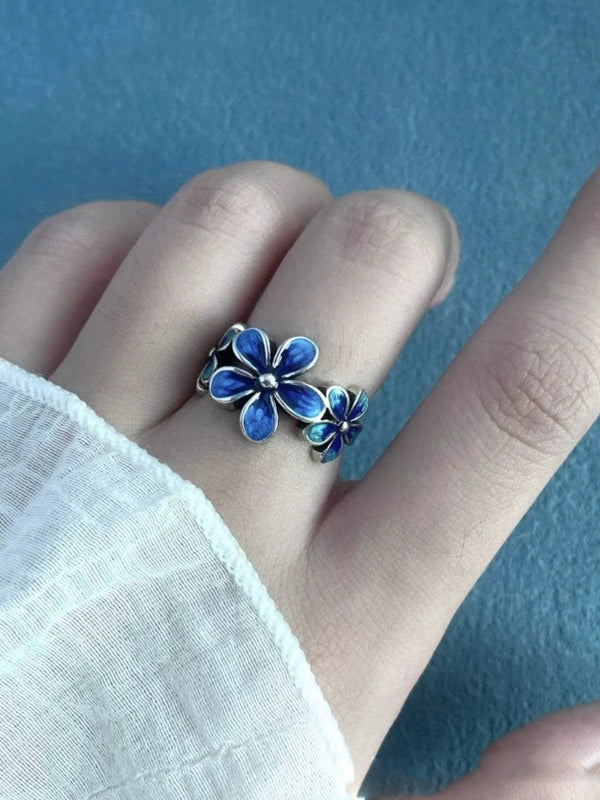 銀メッキフラワーリング